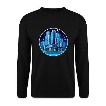City Night Sky - Unisex Sweatshirt - black - Front - Alina (178cm) & Michal (187cm)