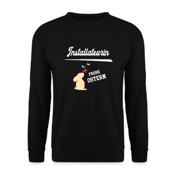 Installateurin Ostern Installateur Oster Outfit - Unisex Pullover - Schwarz - Vorne - Alina (178cm) & Michal (187cm)