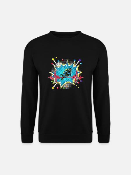 Tennis Pop Art Comic Retro Herzschlag - Unisex Pullover - Schwarz