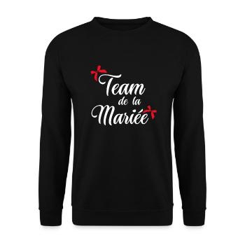 Team de la mariée noeud - Sweat-shirt Unisexe - noir - Devant - Alina (178cm) & Michal (187cm)