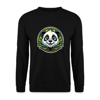 Panda Bär - Unisex Pullover - Schwarz - Vorne - Alina (178cm) & Michal (187cm)