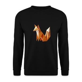 Fox Origami - Unisex Sweatshirt - black - Front - Alina (178cm) & Michal (187cm)
