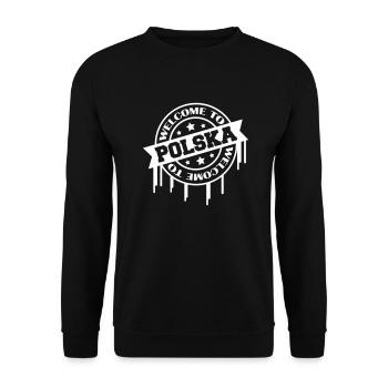 Welcome to Polska 1 - Unisex Sweatshirt - black - Front - Alina (178cm) & Michal (187cm)
