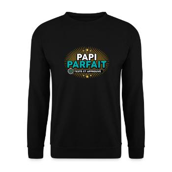 papi teste approuve - Sweat-shirt Unisexe - noir - Devant - Alina (178cm) & Michal (187cm)