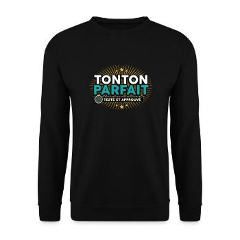 tonton testé approuvé - Sweat-shirt Unisexe - noir - Devant - Alina (178cm) & Michal (187cm)