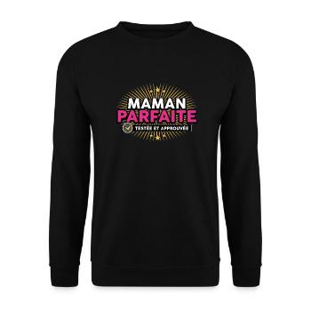 maman testée approuvée - Sweat-shirt Unisexe - noir - Devant - Alina (178cm) & Michal (187cm)