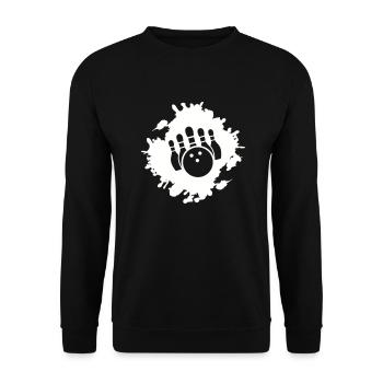 kegeln bowling klecks - Unisex Pullover - Schwarz - Vorne - Alina (178cm) & Michal (187cm)