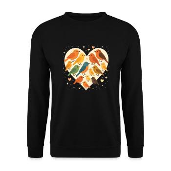 Oiseaux et papillons - Sweat-shirt Unisexe - noir - Devant - Alina (178cm) & Michal (187cm)