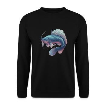 Poisson Fantasy - Sweat-shirt Unisexe - noir - Devant - Alina (178cm) & Michal (187cm)