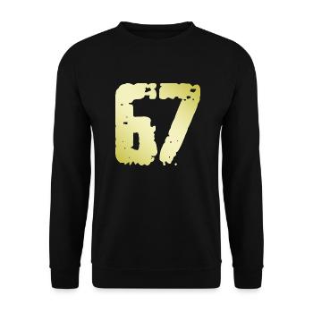 67 Number Vintage - Unisex Sweatshirt - black - Front - Alina (178cm) & Michal (187cm)