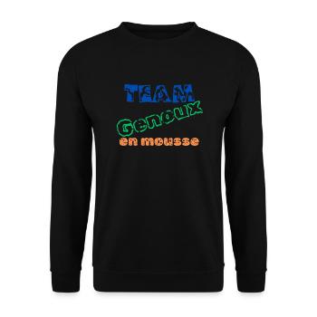 Team Schaumstoff Knie - Unisex Pullover - Schwarz - Vorne - Alina (178cm) & Michal (187cm)