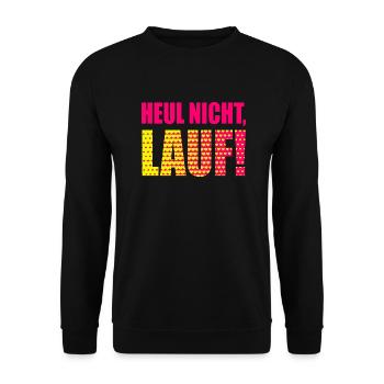 Ne pleurez pas, courez ! - Course à pied, jogging, sport, course à pied - Sweat-shirt Unisexe - noir - Devant - Alina (178cm) & Michal (187cm)