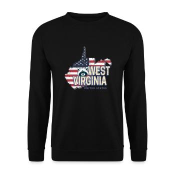 West Virginia Vereinigte Staaten USA Souvenir - Unisex Pullover - Schwarz - Vorne - Alina (178cm) & Michal (187cm)