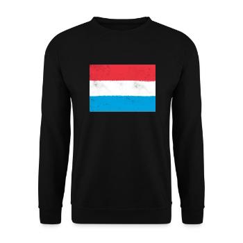 Flag of Luxembourg - Unisex Sweatshirt - black - Front - Alina (178cm) & Michal (187cm)
