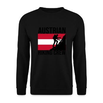Austrian Hiking Crew Wander-Shirt - Unisex Pullover - Schwarz - Vorne - Alina (178cm) & Michal (187cm)