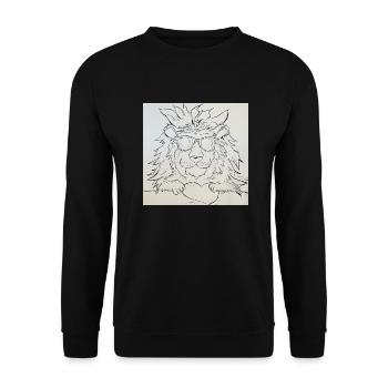 Leo Love with Heart - Unisex Sweatshirt - black - Front - Alina (178cm) & Michal (187cm)