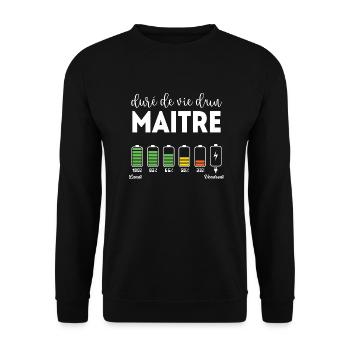 Merci Maître Pour Cette Année - Sweat-shirt Unisexe - noir - Devant - Alina (178cm) & Michal (187cm)