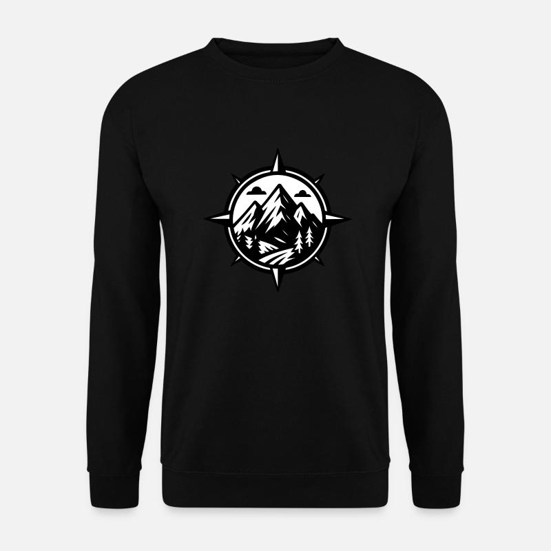 Berge Kompass - Unisex Pullover - Schwarz