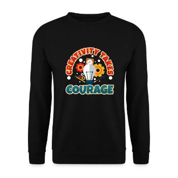 Creativity Takes Courage - Unisex Pullover - Schwarz - Vorne - Alina (178cm) & Michal (187cm)