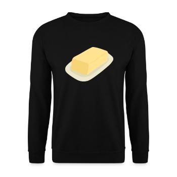 Stück Butter - Unisex Pullover - Schwarz - Vorne - Alina (178cm) & Michal (187cm)