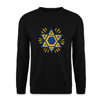 Star of David 2farbig - Unisex Sweatshirt - black - Front - Alina (178cm) & Michal (187cm)