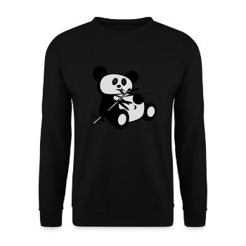 lazy panda - Unisex Sweatshirt - black - Front - Alina (178cm) & Michal (187cm)