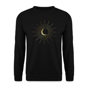 Golden Sun and Moon - Unisex Sweatshirt - black - Front - Alina (178cm) & Michal (187cm)