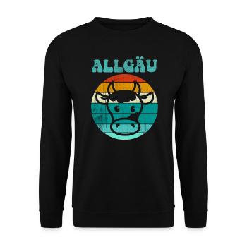 Allgäu Kuh - Unisex Pullover - Schwarz - Vorne - Alina (178cm) & Michal (187cm)