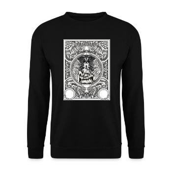 Gothic Baphomet Satanic 666 Black Metal - Unisex Sweatshirt - black - Front - Alina (178cm) & Michal (187cm)