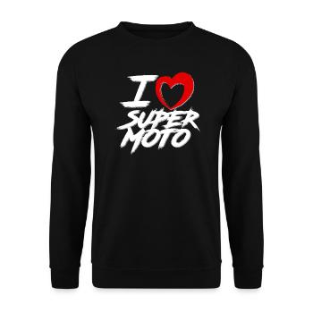 I love supermoto, i love supermotard - Sweat-shirt Unisexe - noir - Devant - Alina (178cm) & Michal (187cm)