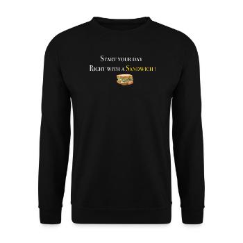 Start with Sandwich 2 - Unisex Pullover - Schwarz - Vorne - Alina (178cm) & Michal (187cm)