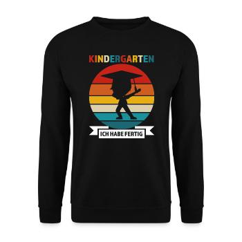 Kindergarten Abschluss KITA-Kind Geschenk - Unisex Pullover - Schwarz - Vorne - Alina (178cm) & Michal (187cm)