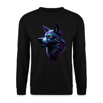 Wolf - Unisex Sweatshirt - black - Front - Alina (178cm) & Michal (187cm)