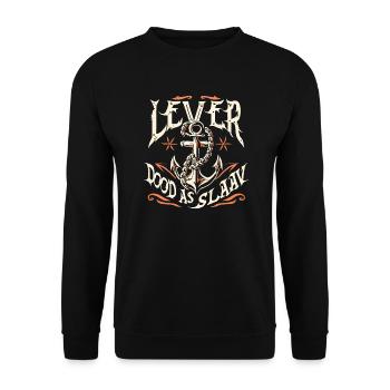 Ostfriesland - Lever doot as Slaav, Statement - Unisex Pullover - Schwarz - Vorne - Alina (178cm) & Michal (187cm)