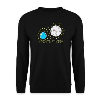 Cute Moon and Earth Positive Points of View Design - Unisex Sweatshirt - black - Front - Alina (178cm) & Michal (187cm)