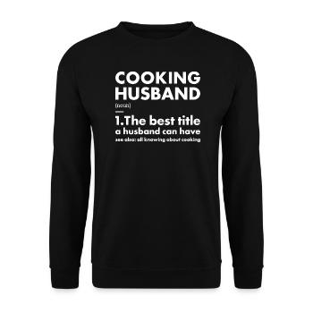 Cuisinier mari définition cuisine - Sweat-shirt Unisexe - noir - Devant - Alina (178cm) & Michal (187cm)