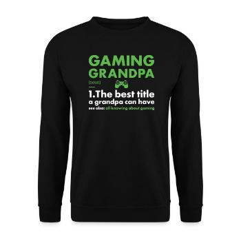 Gamer Grandpa Definition Gaming - Unisex Sweatshirt - black - Front - Alina (178cm) & Michal (187cm)