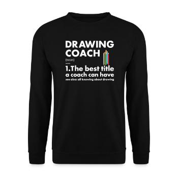 Drawer Coach Definition Drawing - Unisex Pullover - Schwarz - Vorne - Alina (178cm) & Michal (187cm)
