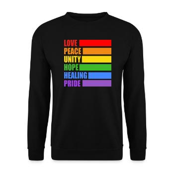 LGBTQ pride values - Unisex Sweatshirt - black - Front - Alina (178cm) & Michal (187cm)