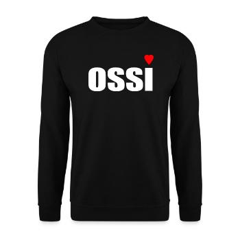 Ossi avec cœur rouge - Sweat-shirt Unisexe - noir - Devant - Alina (178cm) & Michal (187cm)