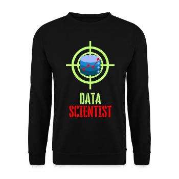 Base de données Data Hunter Funny - Sweat-shirt Unisexe - noir - Devant - Alina (178cm) & Michal (187cm)