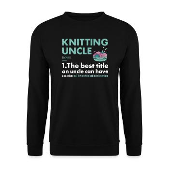 Knitter Uncle Definition Knitting - Unisex Sweatshirt - black - Front - Alina (178cm) & Michal (187cm)