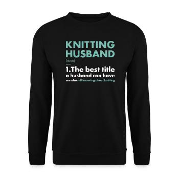 Knitter Husband Definition Knitting - Unisex Sweatshirt - black - Front - Alina (178cm) & Michal (187cm)