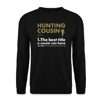 Hunter Cousin Definition Hunting - Unisex Sweatshirt - black - Front - Alina (178cm) & Michal (187cm)