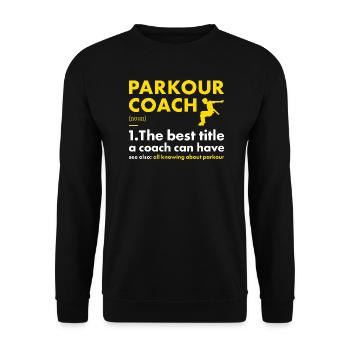 Traceur Coach Definition Parkour - Unisex Pullover - Schwarz - Vorne - Alina (178cm) & Michal (187cm)