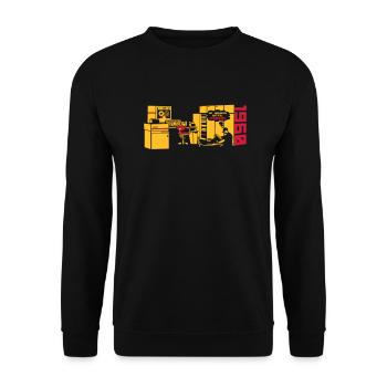 pong1960_2c - Unisex Pullover - Schwarz - Vorne - Alina (178cm) & Michal (187cm)