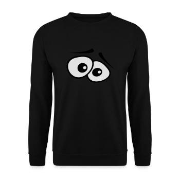 angstaugen_2c - Sweat-shirt Unisexe - noir - Devant - Alina (178cm) & Michal (187cm)