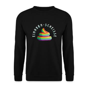 Einhorn-Scheisse - Black Shirts Edition - Unisex Pullover - Schwarz - Vorne - Alina (178cm) & Michal (187cm)