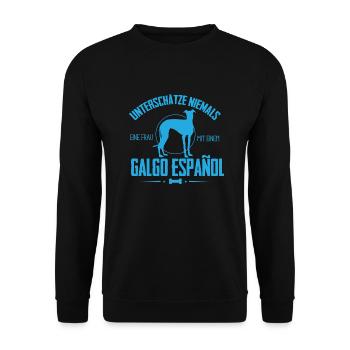 UN Galgo Espanol Shirt - Unisex Pullover - Schwarz - Vorne - Alina (178cm) & Michal (187cm)