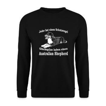 Schutzengel Aussie RWSW - Unisex Pullover - Schwarz - Vorne - Alina (178cm) & Michal (187cm)